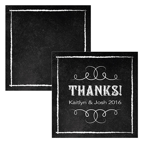 SQUARE FAVOUR TAG WITH CHALKBOARD PRINT DESIGN - AyaZay Wedding Shoppe