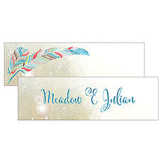 FEATHER WHIMSY SMALL RECTANGULAR FAVOUR TAG - AyaZay Wedding Shoppe