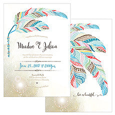 FEATHER WHIMSY INVITATION - AyaZay Wedding Shoppe