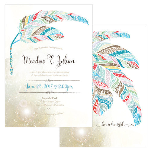 FEATHER WHIMSY INVITATION - AyaZay Wedding Shoppe