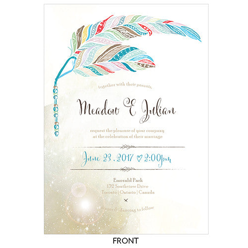 FEATHER WHIMSY INVITATION - AyaZay Wedding Shoppe