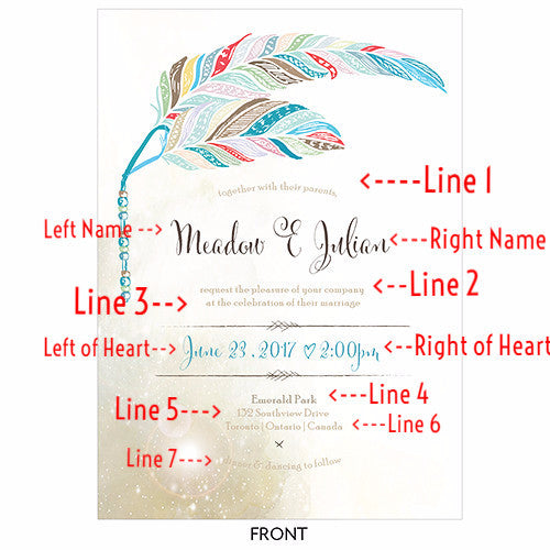 FEATHER WHIMSY INVITATION - AyaZay Wedding Shoppe