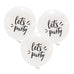 17" LARGE WHITE ROUND WEDDING BALLOONS - "Let's Party" (3/pkg) - AyaZay Wedding Shoppe