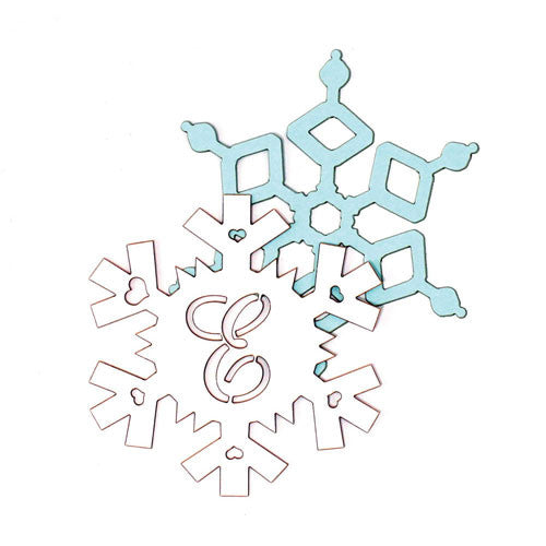 LASER EXPRESSIONS SNOWFLAKE MONOGRAM "DOUBLE-LUXE" TAG - AyaZay Wedding Shoppe