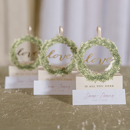 LOVE WREATH FAVOUR BOX WITH RIBBON (10/pkg) - AyaZay Wedding Shoppe