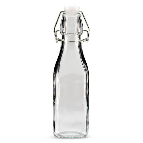 SWING TOP SQUARE BOTTLE - 8 1/2 OZ. (250 ml) - 6/pkg - AyaZay Wedding Shoppe