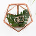 SMALL GLASS GEOMETRIC TERRARIUM STYLE RING BOX - MODERN COUPLE ENGRAVING