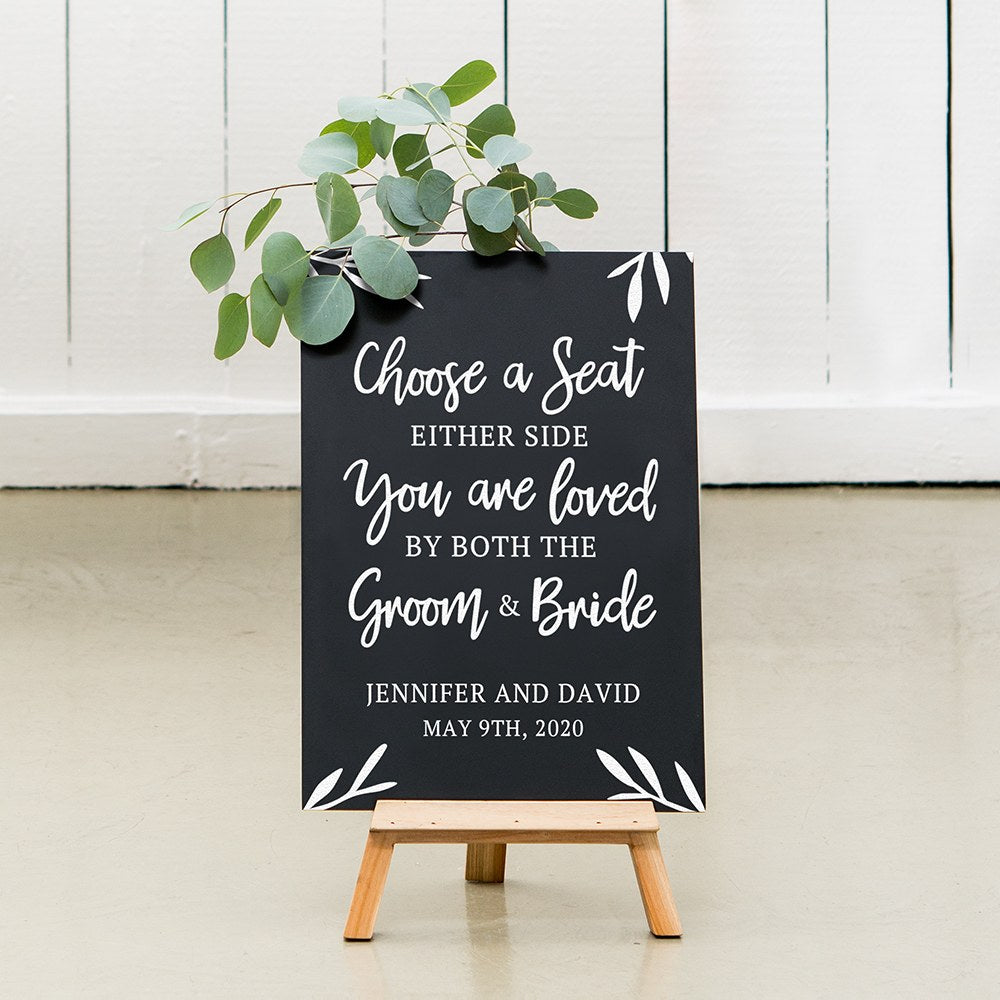 CUSTOM WEDDING CHALKBOARD SIGN - CHOOSE A SEAT