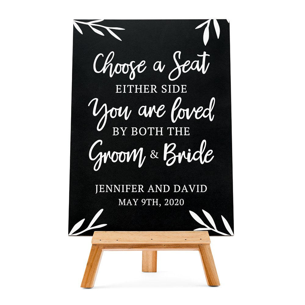 CUSTOM WEDDING CHALKBOARD SIGN - CHOOSE A SEAT