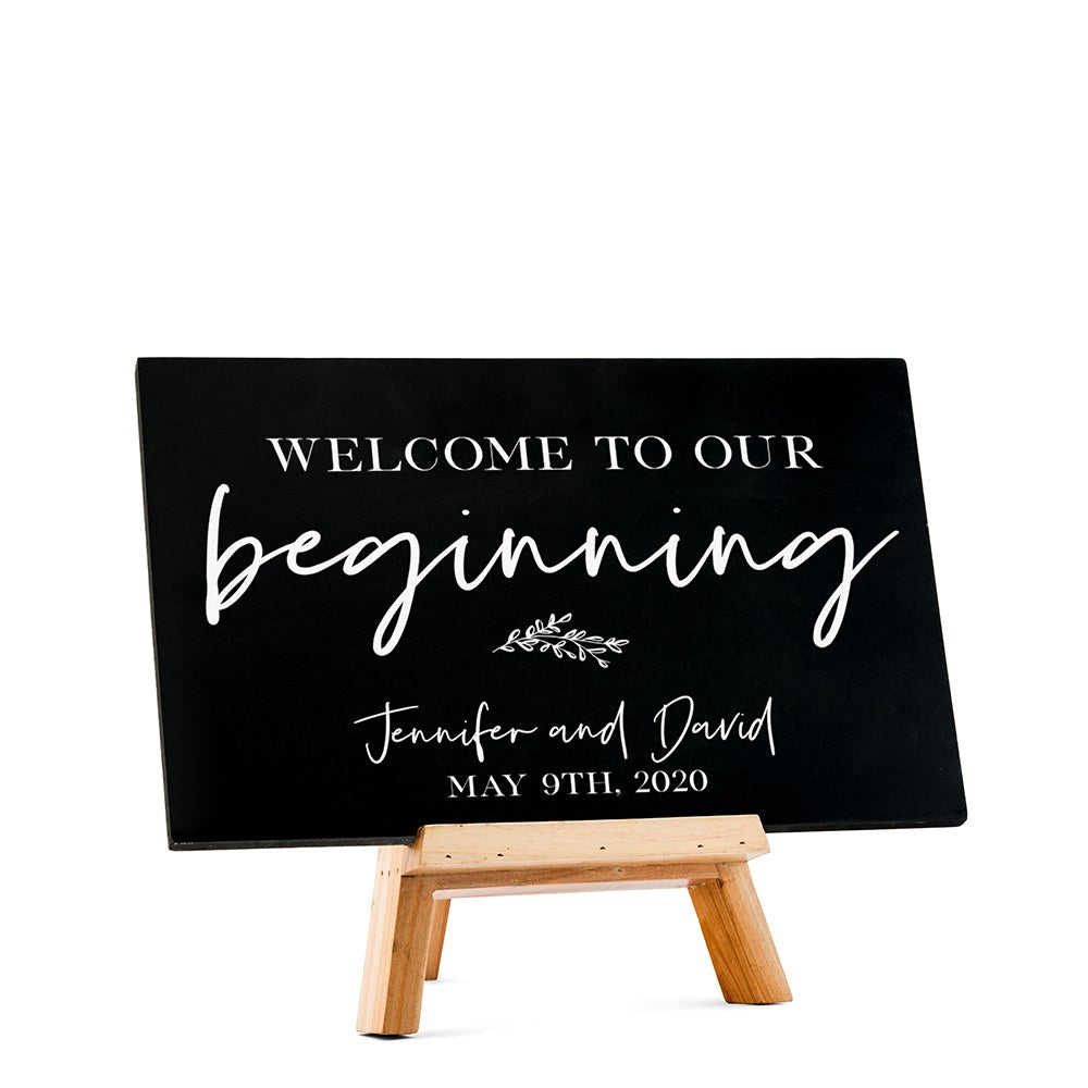 CUSTOM WEDDING CHALKBOARD SIGN - OUR BEGINNING