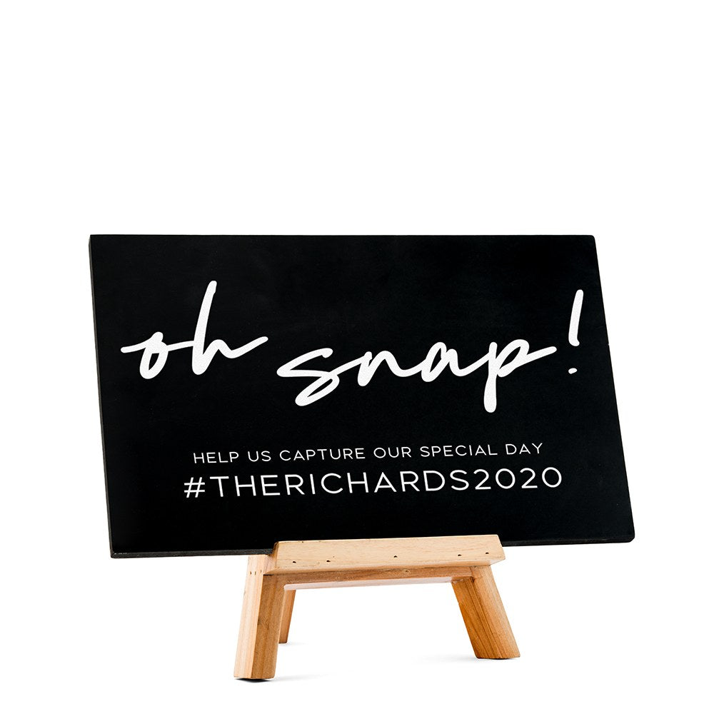 CUSTOM WEDDING CHALKBOARD SIGN - OH SNAP