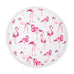 PERSONALIZED ROUND BEACH TOWEL - FLAMINGO PATTERN