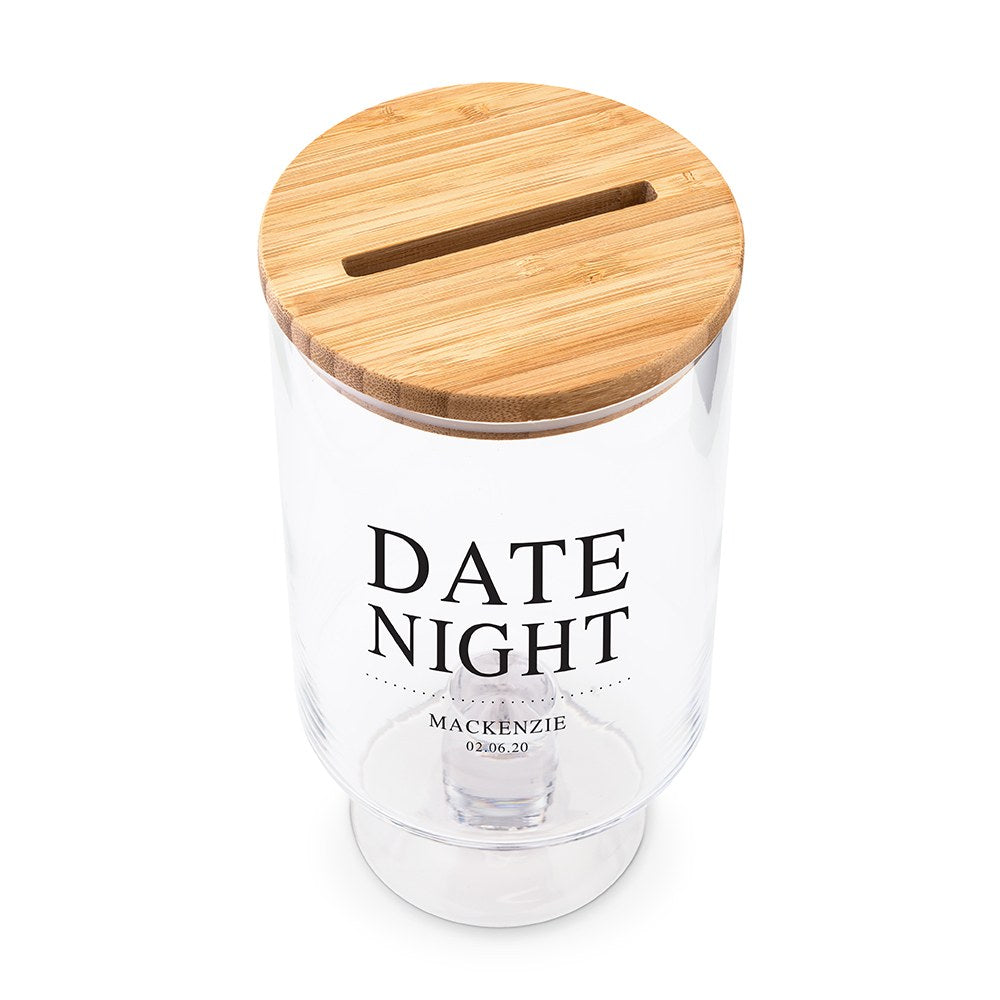 PERSONALIZED GLASS WEDDING WISHES GUESTBOOK JAR -  DATE NIGHT