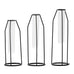 GEOMETRIC TIERED TEST TUBE FLOWER VASES - Set of 3