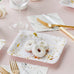SMALL SQUARE DISPOSABLE PAPER PARTY PLATES - GEO MARBLE (8/pkg)