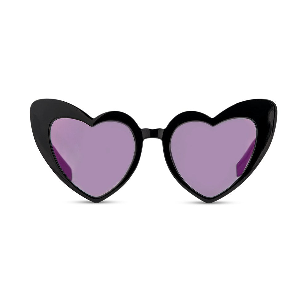 WOMEN'S UNIQUE SHAPED BACHELORETTE PARTY SUNGLASSES - BLACK HEART EYES