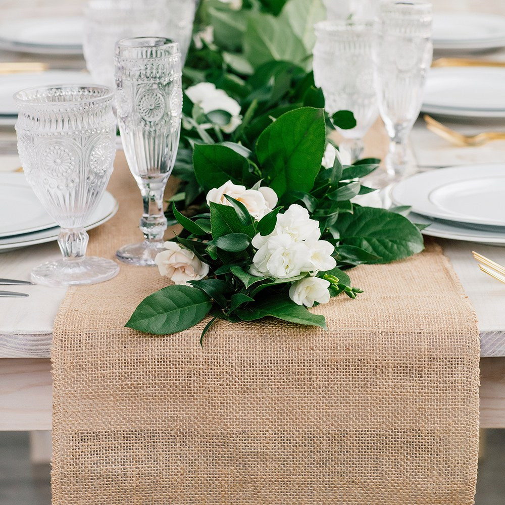 RUSTIC BURLAP TABLE RUNNER - NATURAL - AyaZay Wedding Shoppe