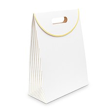 PAPER GIFT BAG WITH HANDLES - GOLD STRIPE