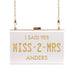 PERSONALIZED ACRYLIC BOX CLUTCH - GOLD MISS 2 MRS