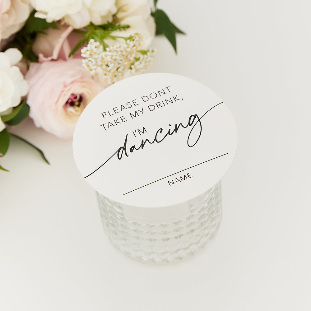 ROUND PAPER DRINK COASTERS - I'M DANCING (set of 12)