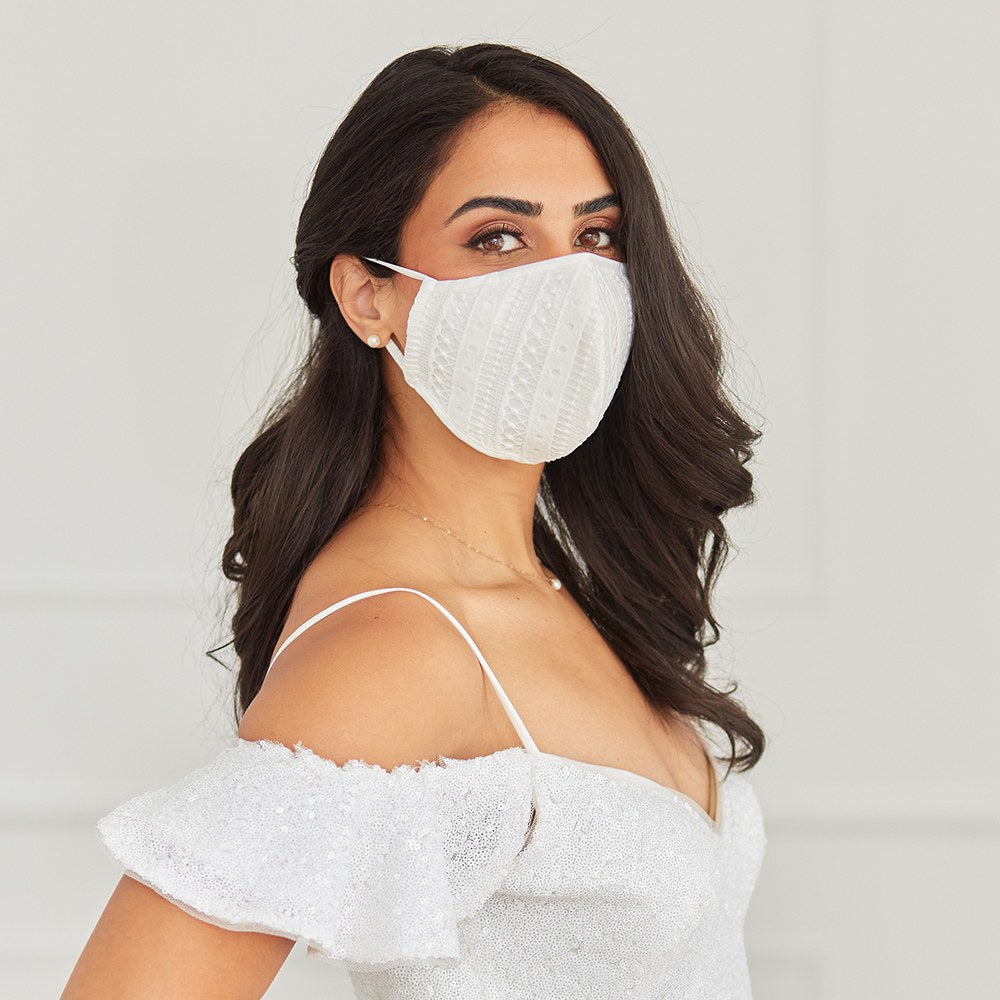 LUXURY REUSABLE, WASHABLE CLOTH FACE MASK WITH FILTER POCKET - BOHO LACE