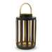 BLACK & GOLD METAL CYLINDER HANGING LANTERN  - SET OF 2