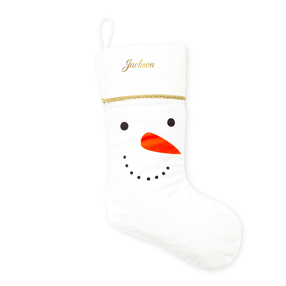 CUSTOM EMBROIDERED PLUSH CHRISTMAS STOCKING - SNOWMAN