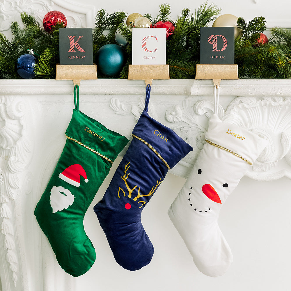 CUSTOM EMBROIDERED PLUSH CHRISTMAS STOCKING - SNOWMAN