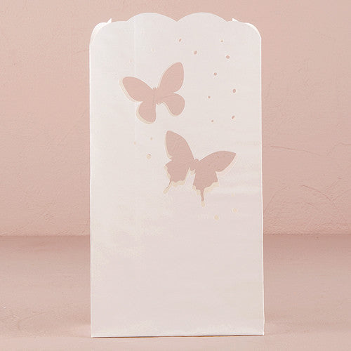 "Light The Way" WHITE LUMINARY BAGS WITH DIE-CUT BUTTERFLY PATTERN (12/pkg) - AyaZay Wedding Shoppe