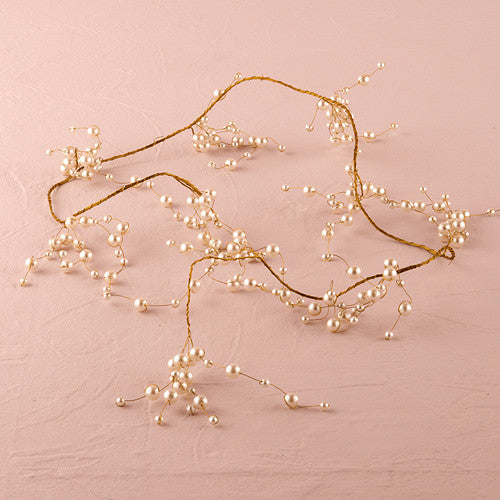 PEARL & VINTAGE GOLD WIRE ORNAMENTAL GARLAND - AyaZay Wedding Shoppe