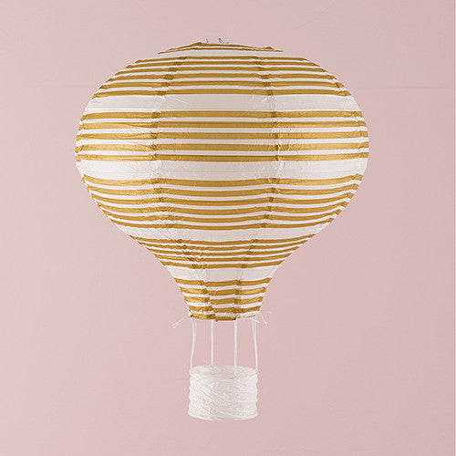 HOT AIR BALLOON PAPER LANTERN SET IN GOLD AND WHITE (3/pkg) - AyaZay Wedding Shoppe