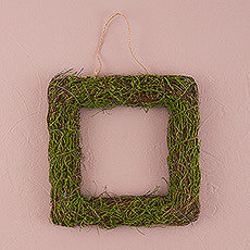 FAUX MOSS AND WICKER SQUARE FRAME - SMALL - AyaZay Wedding Shoppe