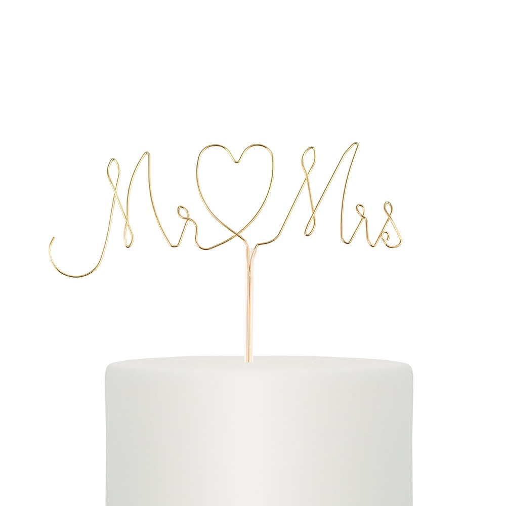 MR. AND MRS. TWISTED WIRE CAKE TOPPER - AyaZay Wedding Shoppe