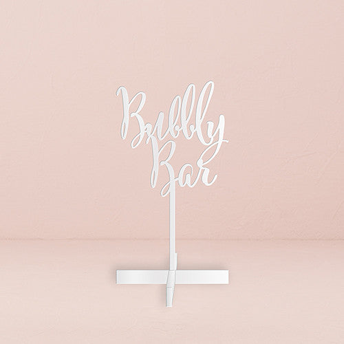 BUBBLY BAR ACRYLIC SIGN - WHITE - AyaZay Wedding Shoppe