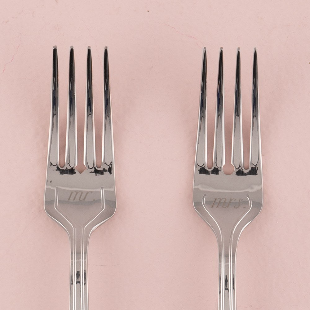 MR & MRS CAKE FORK SET