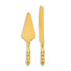 CAKE SERVING SET - CLASSIC GOLD ROMANCE - AyaZay Wedding Shoppe