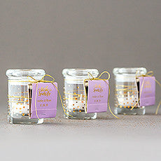 GOLD FOIL CONFETTI MINI GLASS FAVOUR JAR WITH LID (6/pkg) - AyaZay Wedding Shoppe