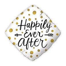 MYLAR FOIL HELIUM PARTY BALLOON WEDDING DECORATION - GOLD POLKA DOT HAPPILY EVER AFTER - AyaZay Wedding Shoppe