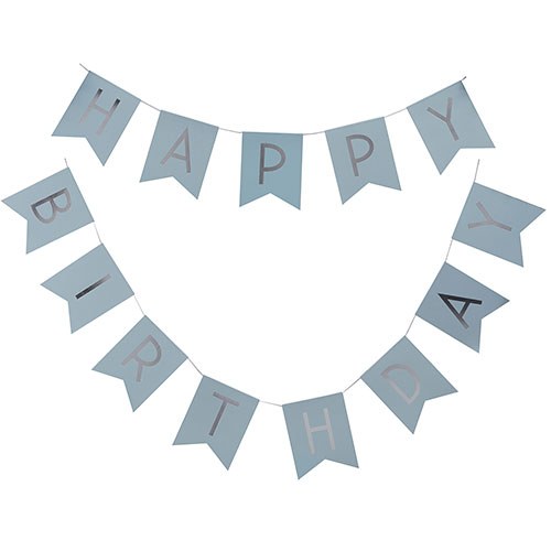 HAPPY BIRTHDAY BANNER - BLUE PASTEL - AyaZay Wedding Shoppe