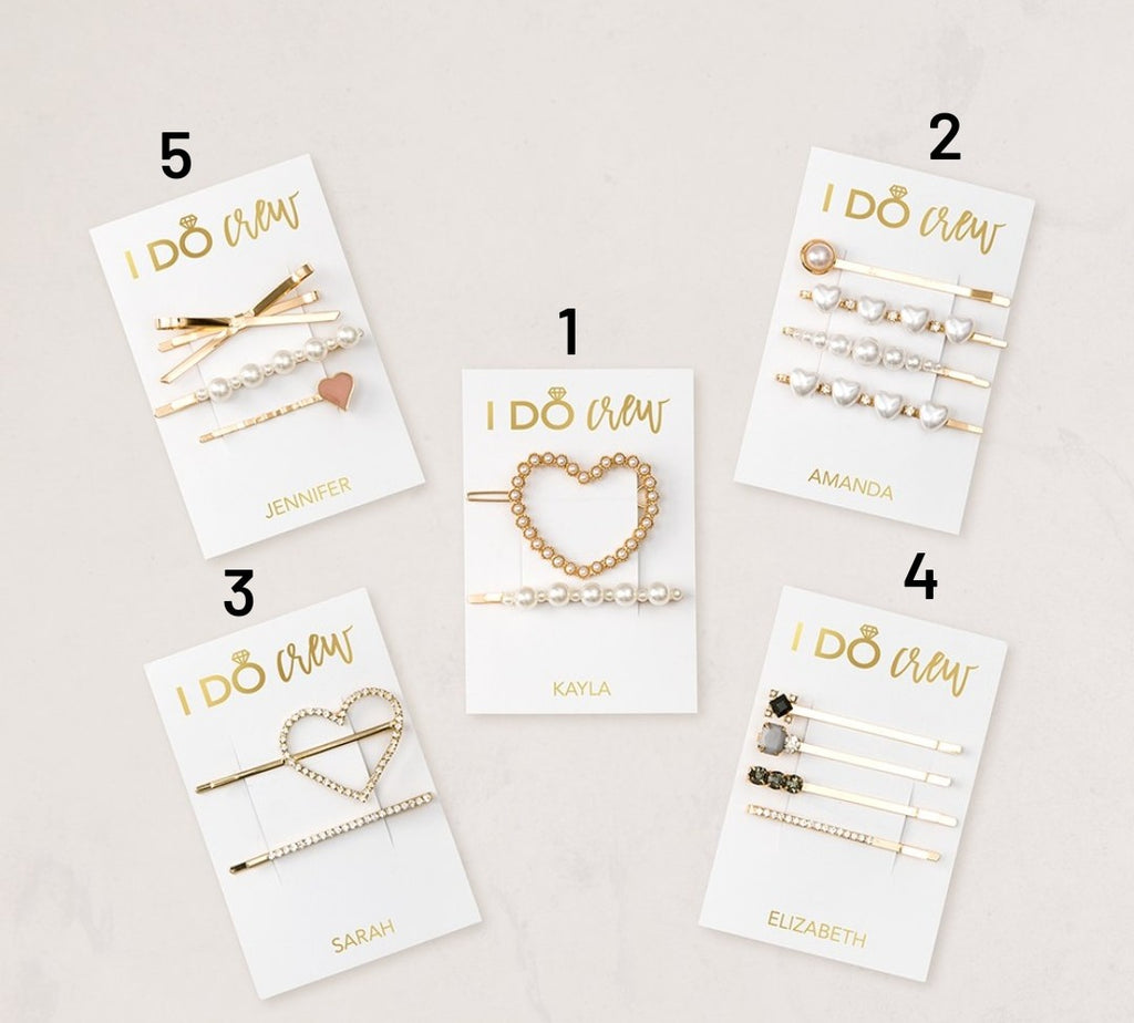 CUSTOM BRIDAL PARTY HAIR CLIPS - I DO CREW
