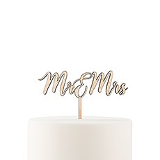 NATURAL WOOD CAKE TOPPER - MR. & MRS.