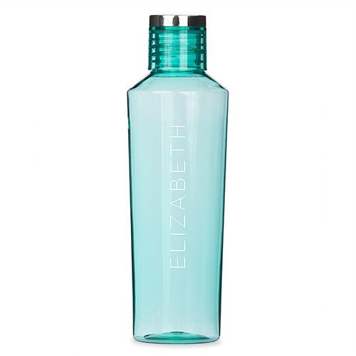 PERSONALIZED PLASTIC WATER BOTTLE - CONTEMPORARY VERTICAL LINE (4 COLOURS) - AyaZay Wedding Shoppe