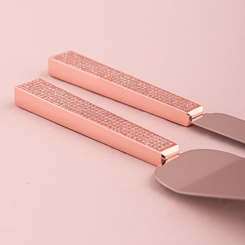 CAKE SERVING SET - ROSE GOLD DIAMOND GLITTER - AyaZay Wedding Shoppe