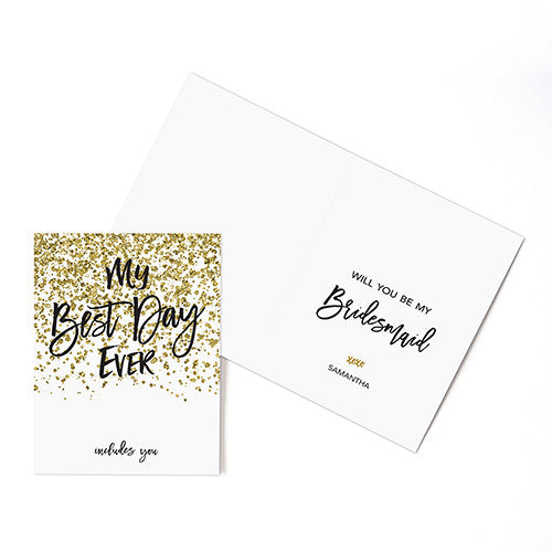 SPARKLE THANK YOU CARD WITH FOLD - AyaZay Wedding Shoppe