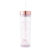 ROSE GOLD PLASTIC DRINK TUMBLER - VERTICAL LINE PRINTING