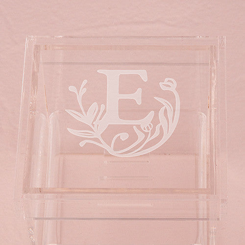 ACRYLIC WEDDING RING BOX - MODERN FAIRY TALE ETCHING - AyaZay Wedding Shoppe