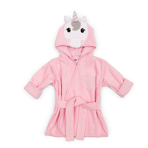 ANIMAL FACE HOODED BATHROBE - PINK UNICORN - AyaZay Wedding Shoppe