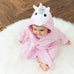 ANIMAL FACE HOODED BATHROBE - PINK UNICORN - AyaZay Wedding Shoppe