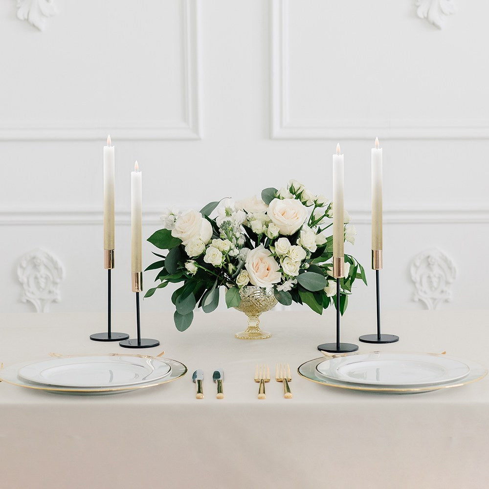GOLD OMBRE ARTIFICIAL FLAMELESS LED TAPER CANDLE - SET OF 2