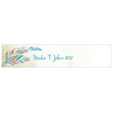 FEATHER WHIMSY WATER BOTTLE LABEL - AyaZay Wedding Shoppe